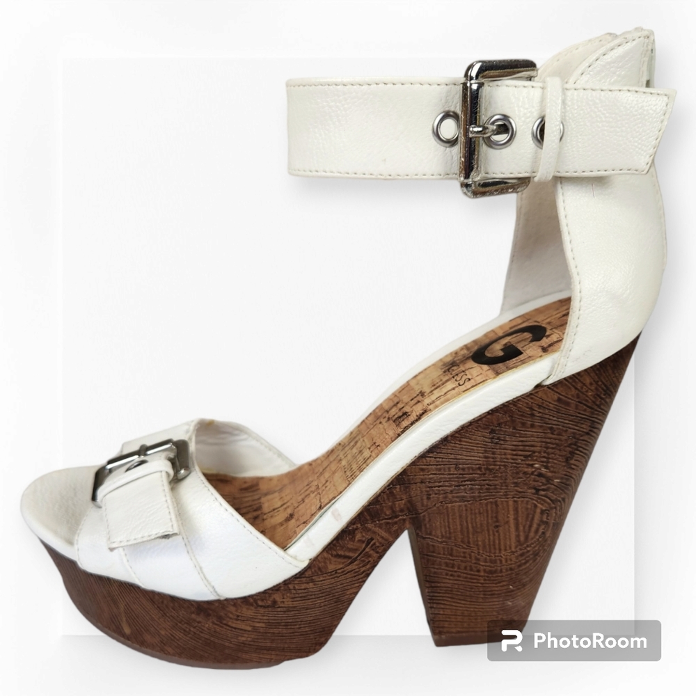 Guess Sultry White Platform Heels size 6.5M